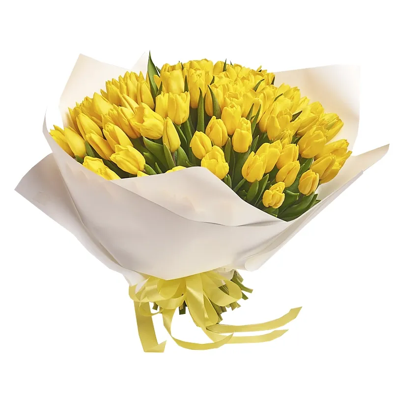 Букет из 101 желтого тюльпана